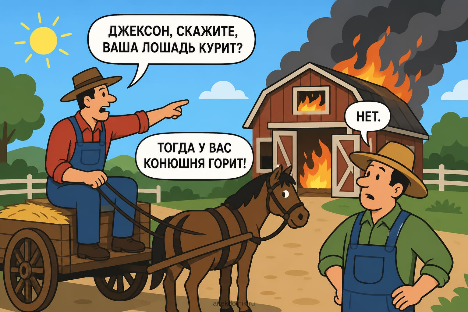 Конюшня горит