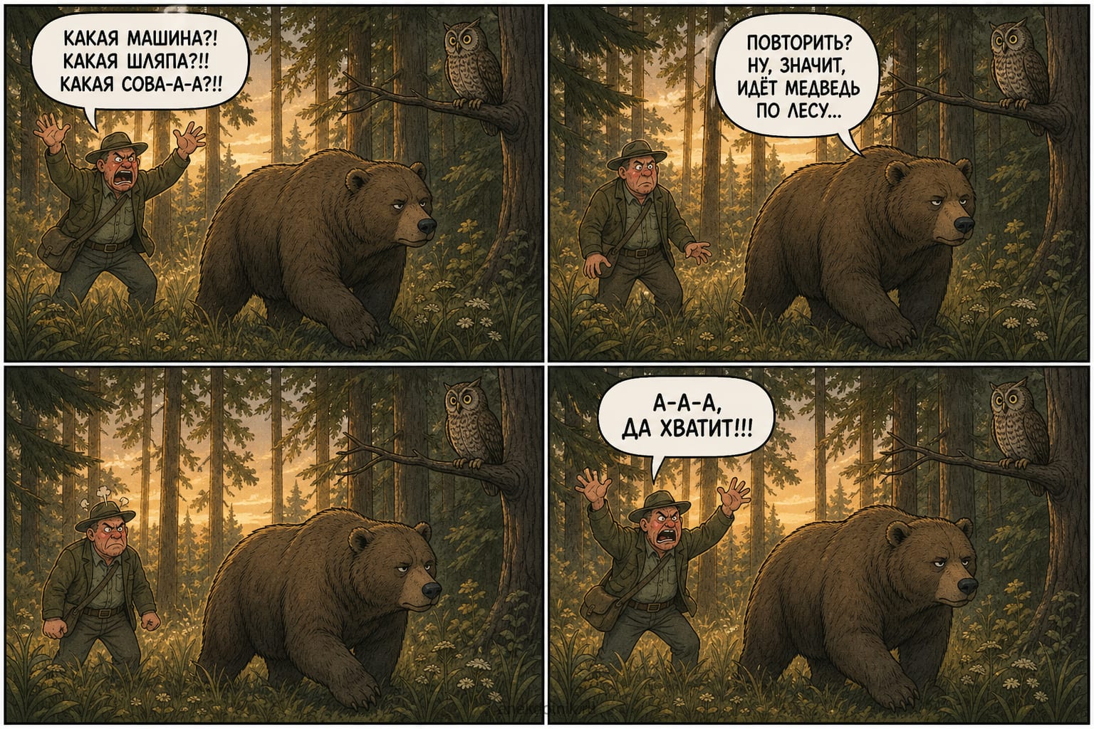 Медведь по лесу