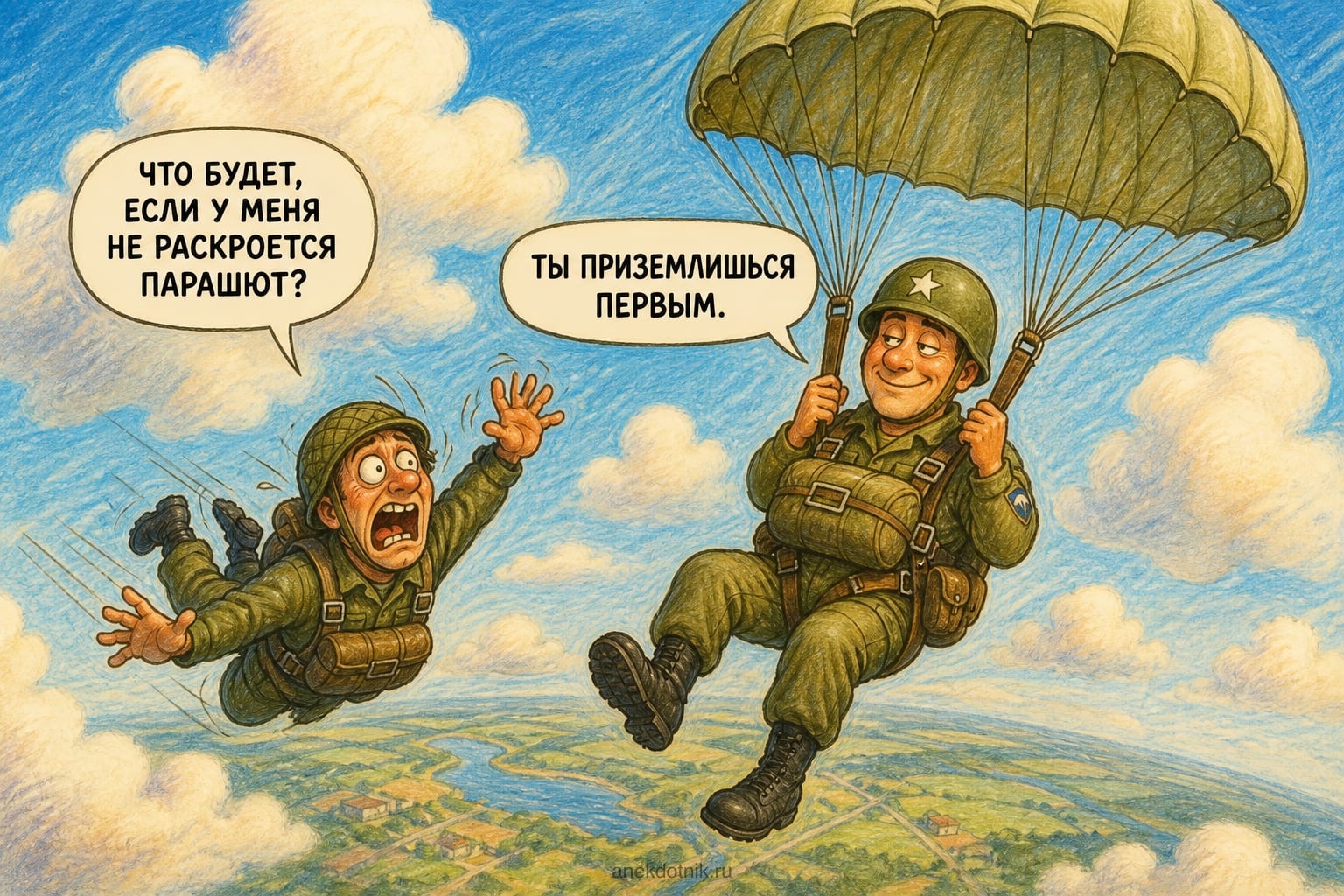Парашютист и командир