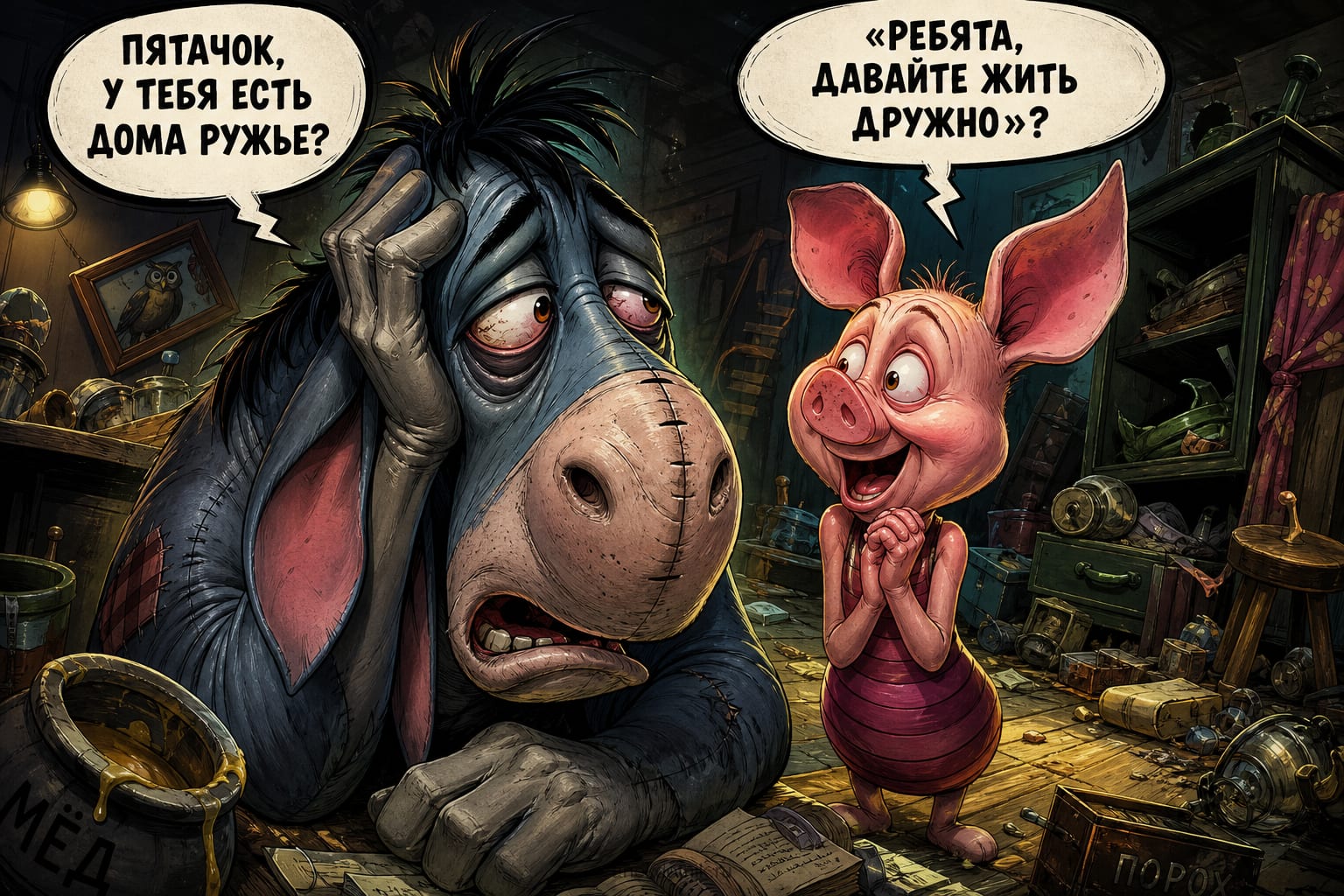 Пятачок и ружьё