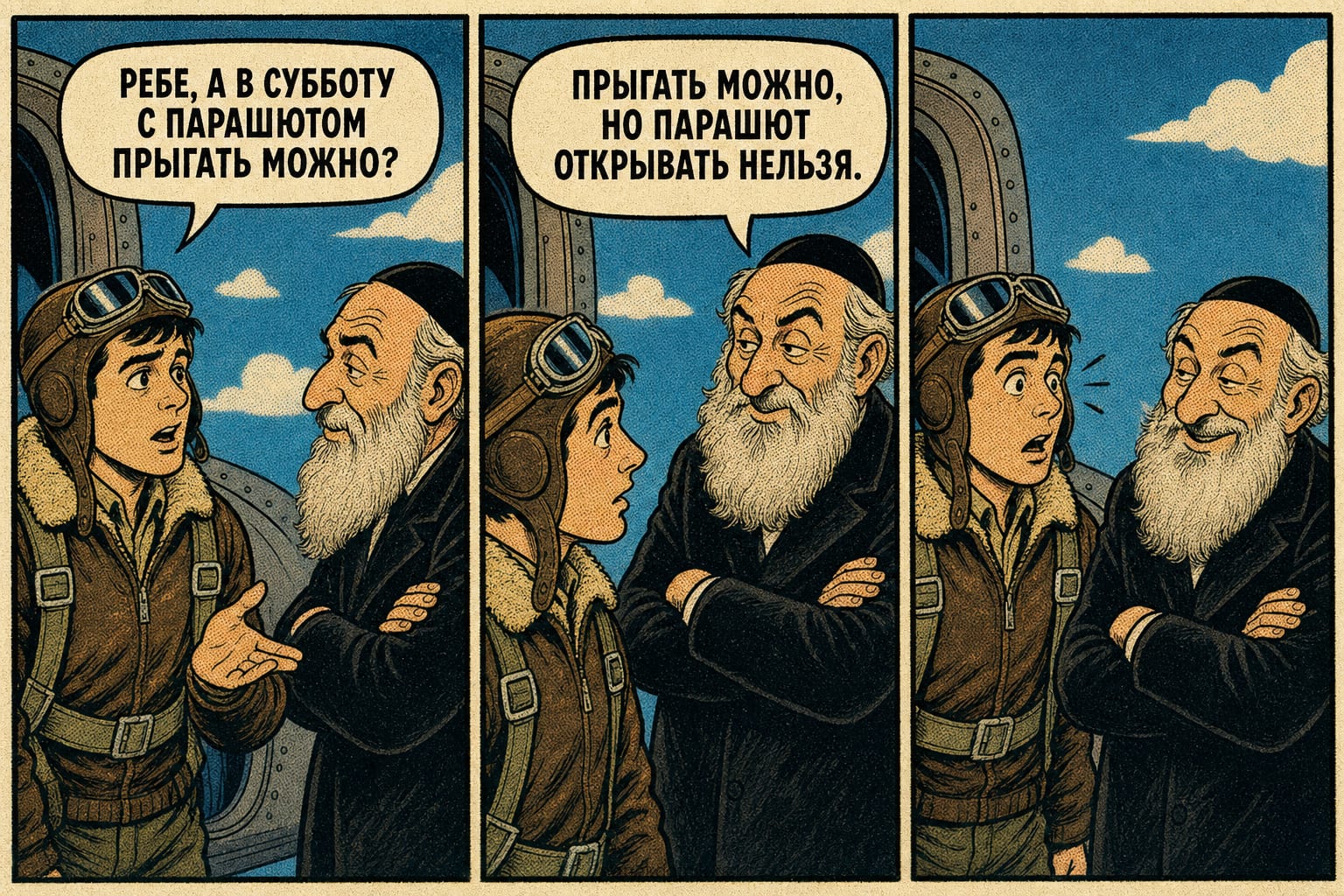 Ребе и прыжок с парашютом