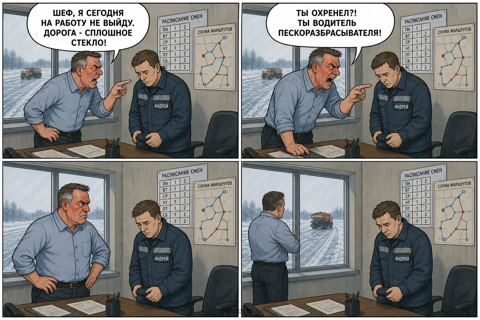 Водитель пескоразбрасывателя